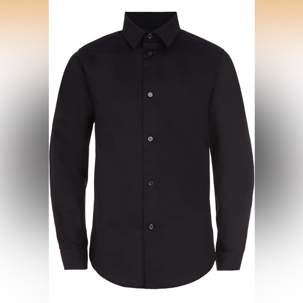 Calvin Klein Boys' Long Sleeve Slim Fit Dress Shirt, Button-Down Style